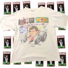 Load image into Gallery viewer, Vintage 90s Ayrton Senna F1 Caricature Graphic T-Shirt Size M - Image 1