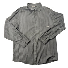 Load image into Gallery viewer, Y2K Billabong Men's Grey Pinstripe Long Sleeve Button-Down Shirt Size L - Image 1