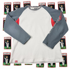 Load image into Gallery viewer, Y2K Billabong Fleece Raglan Pullover Grey White Red Size S - Image 1