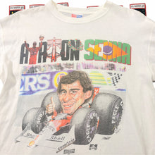 Load image into Gallery viewer, Vintage 90s Ayrton Senna F1 Caricature Graphic T-Shirt Size M - Image 2