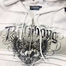 Load image into Gallery viewer, Classic Y2K Billabong zip-up hoodie in white.  Size S - Image 2