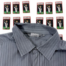 Load image into Gallery viewer, Y2K Billabong Men's Grey Pinstripe Long Sleeve Button-Down Shirt Size L - Image 2