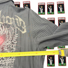 Load image into Gallery viewer, Y2K Billabong Men's Grey Pinstripe Long Sleeve Button-Down Shirt Size L - Image 5