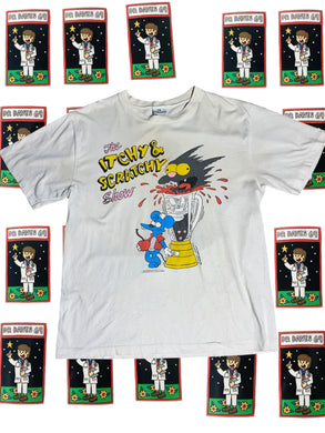 Vintage Simpsons Top Heavy Itchy Scratchy T-shirt Size L